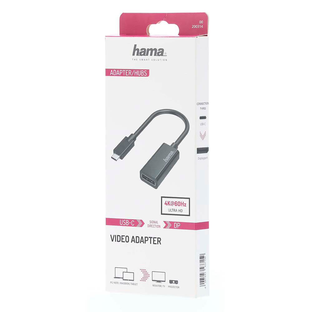 HAMA Adapter Video USB-C to DisplayPort Ultra-HD 4K