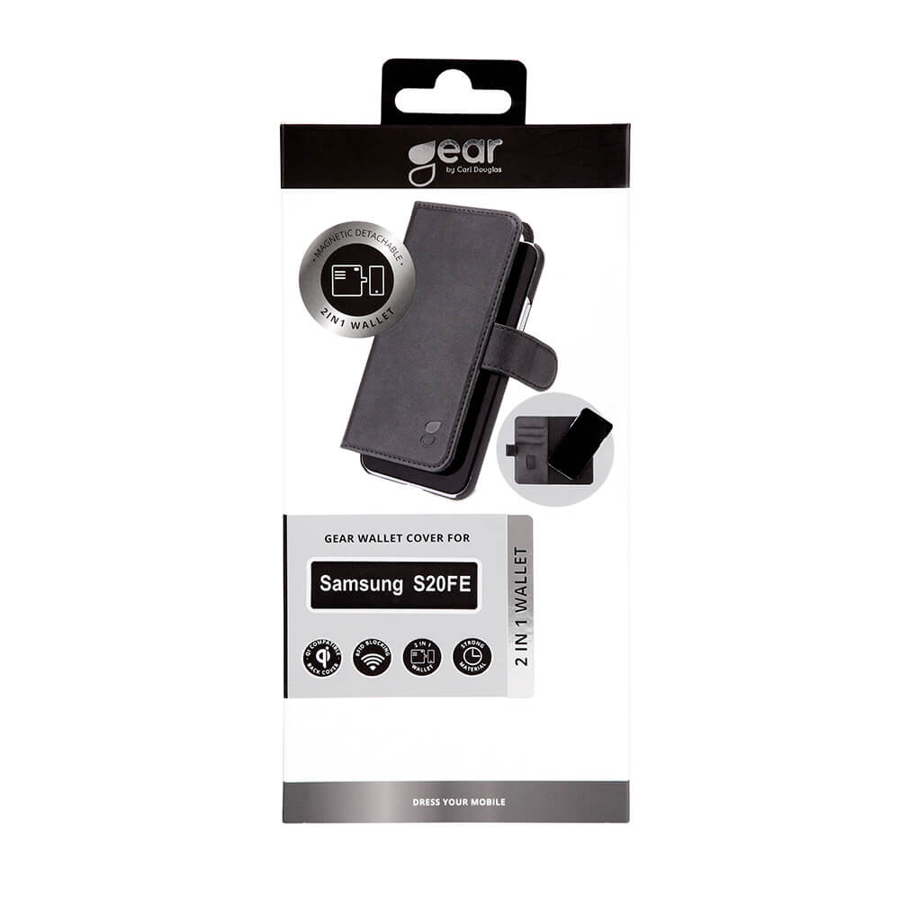 GEAR Lommebokveske Svart Samsung S20FE 5G / S20FE 4G 2in1 Magnetdeksel