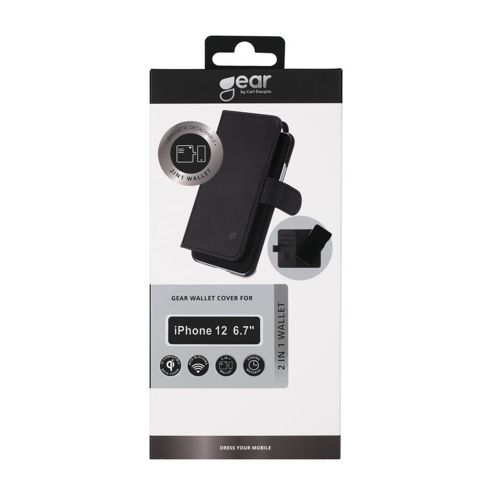 GEAR Lommebokveske Svart iPhone 12  Pro Max 2in1 Magnetdeksel