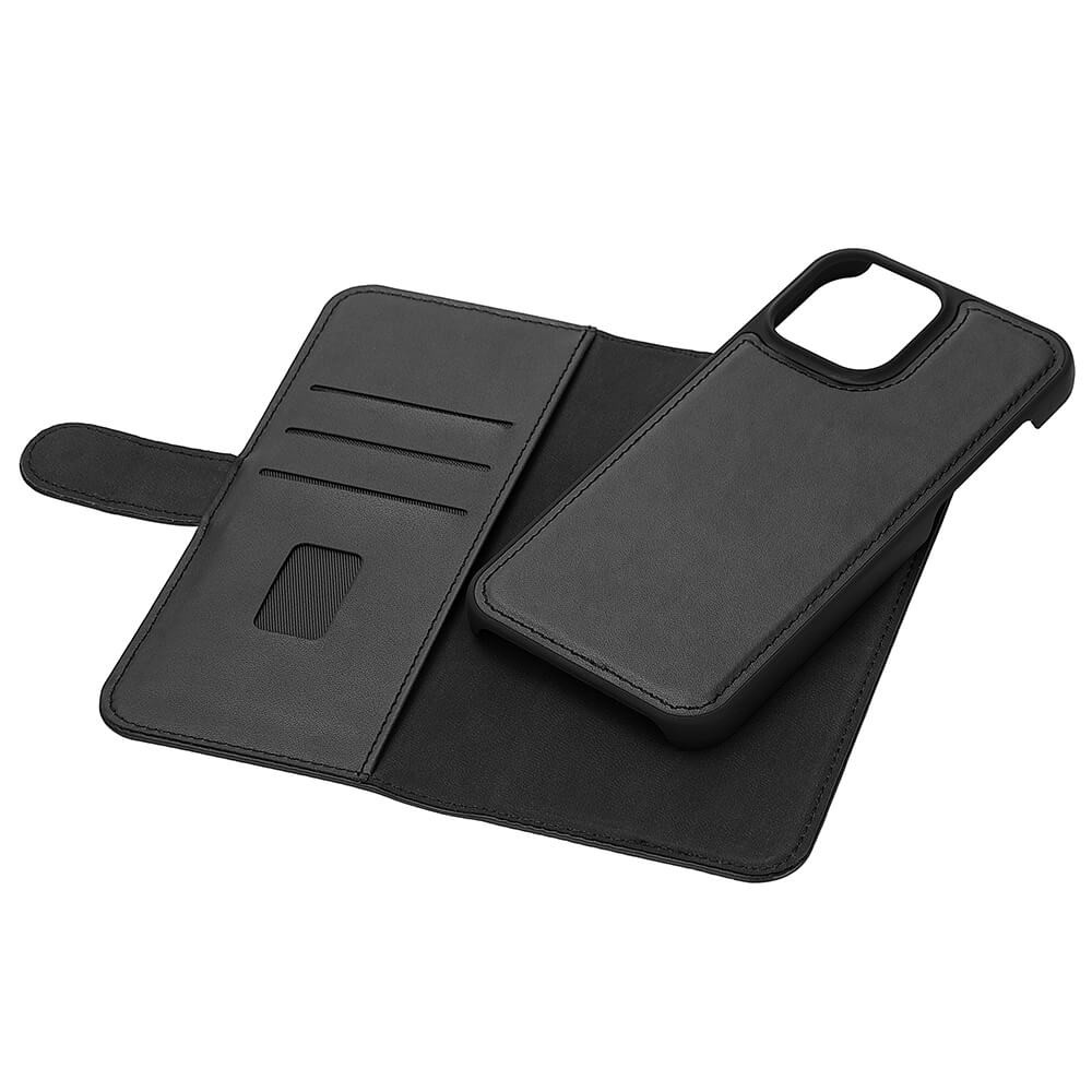 GEAR Lommebokveske Svart Magnet iPhone 13  Pro Max 2in1 Magnetdeksel