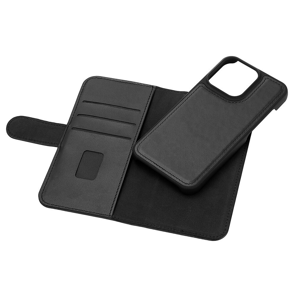 GEAR Lommebokveske Svart Magnet iPhone 13  Pro 2in1 Magnetdeksel