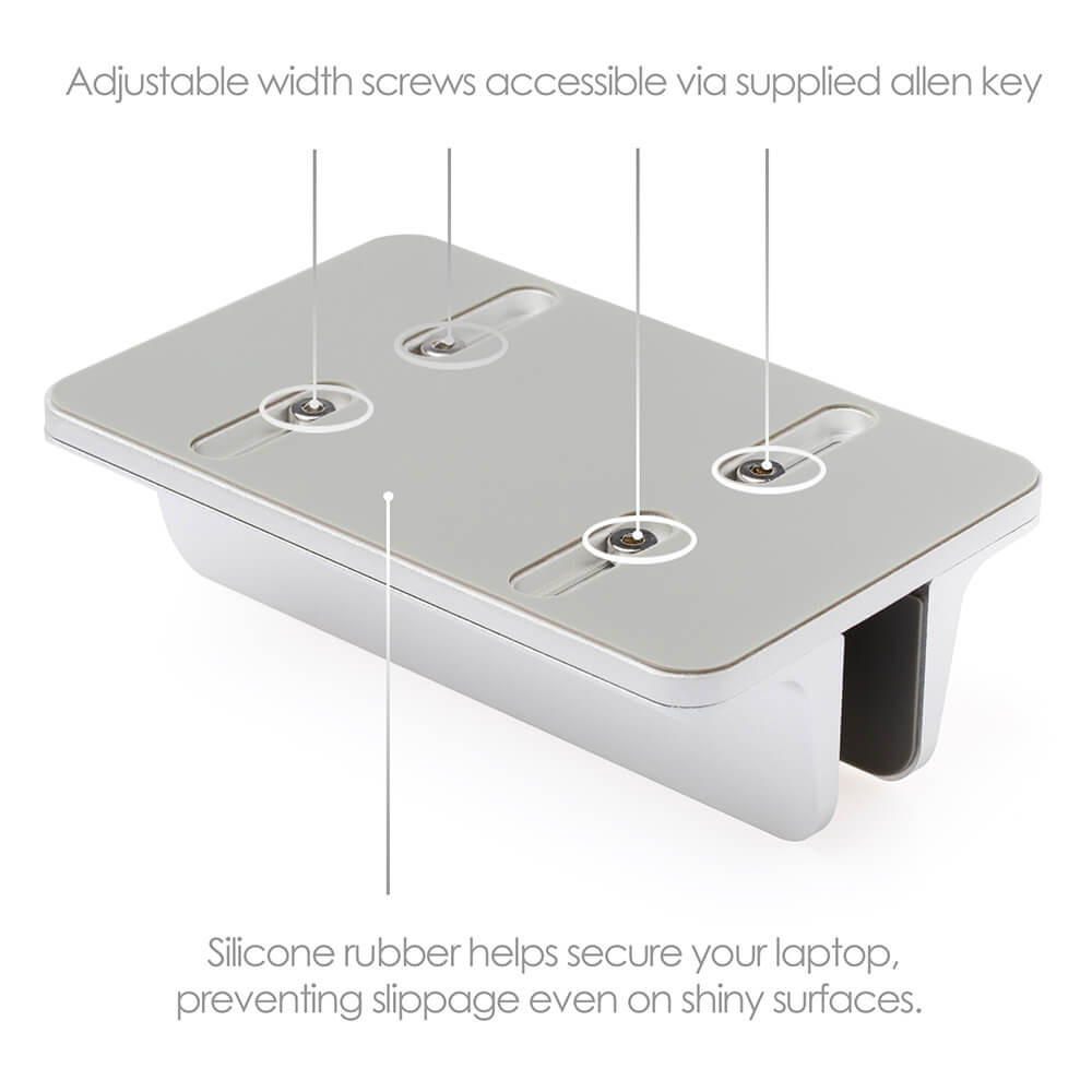 DESIRE2 Bordstativ for Mac/Ultrabooks Justerbar Aluminiun Sølv