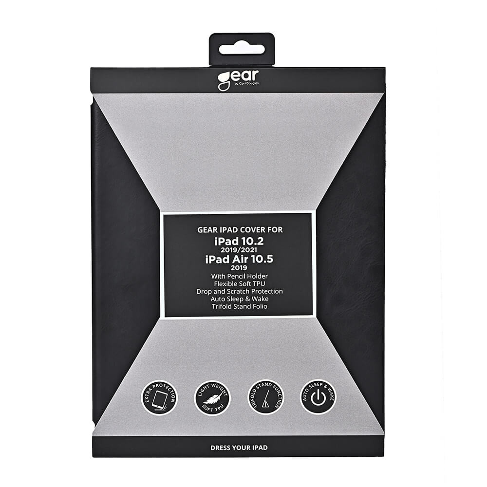 GEAR Nettbrett Deksel Svart iPad 10,2"/ 10,5" 19/20/21