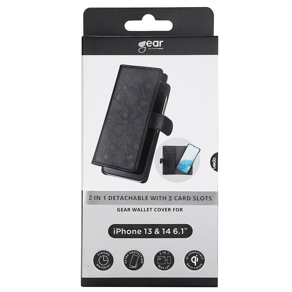 GEAR 2in1 Wallet 3 card iPhone 13/14 Black