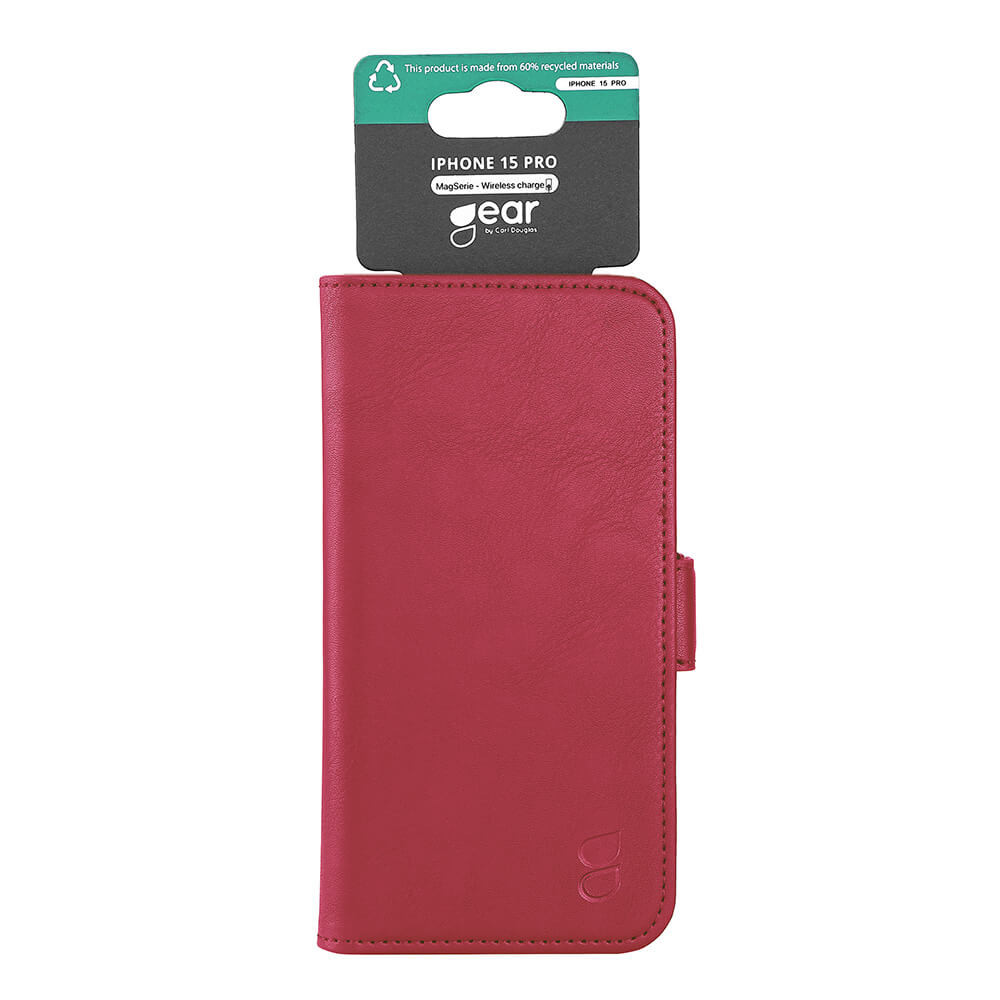 GEAR Classic 3 card Recycled MagSerie iPhone 15 Pro Deep Red
