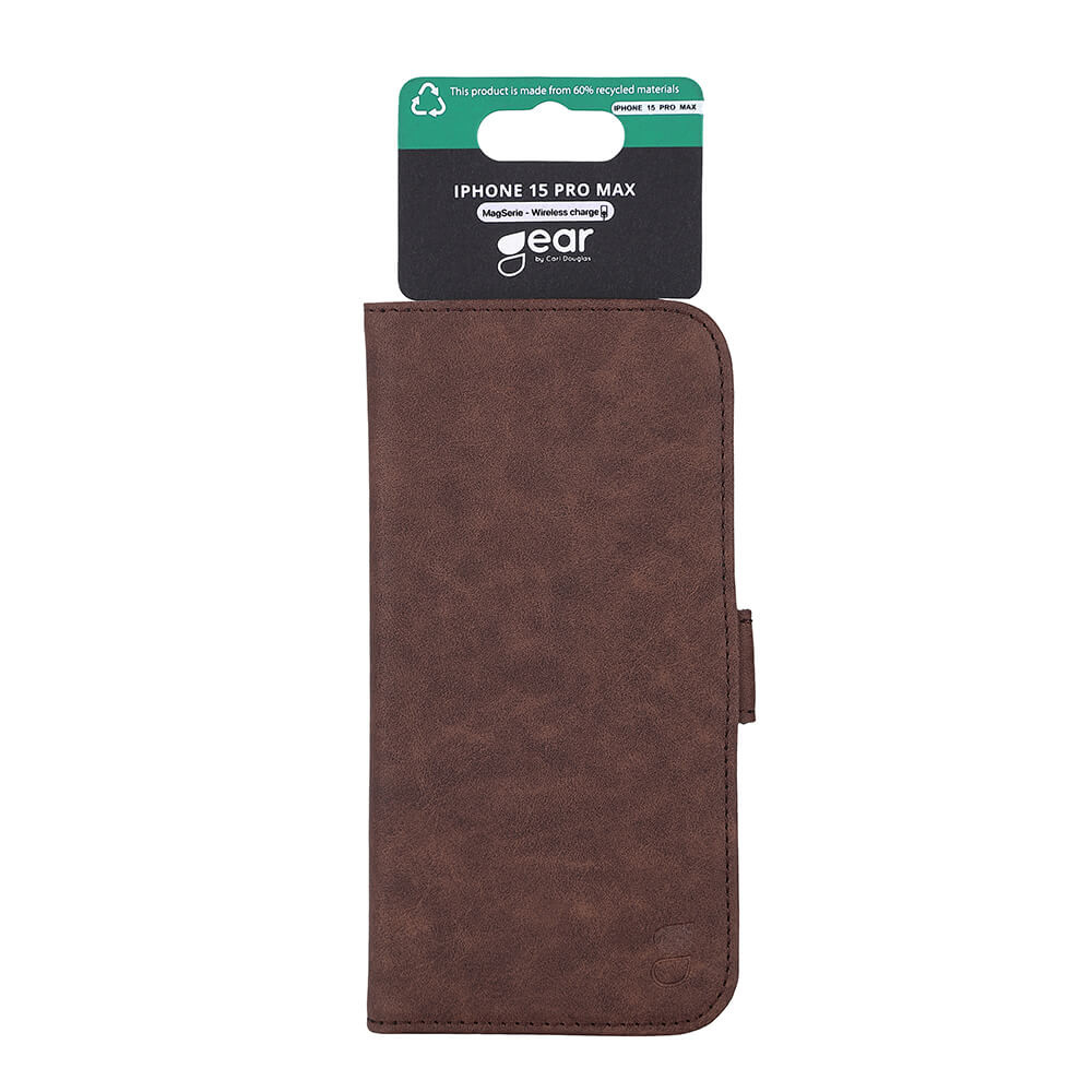 GEAR Classic 3 card Recycled MagSerie iPhone 15 Pro Max Brown