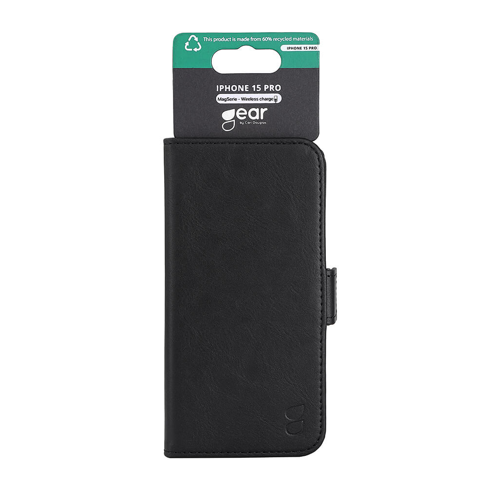 GEAR Classic 3 card Recycled MagSerie iPhone 15 Pro Black