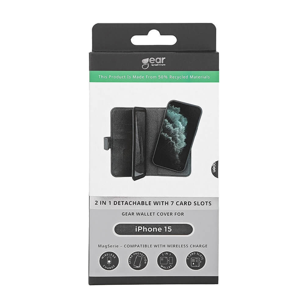 GEAR 2in1 7 card Recycled MagSerie iPhone 13/14/15 Black