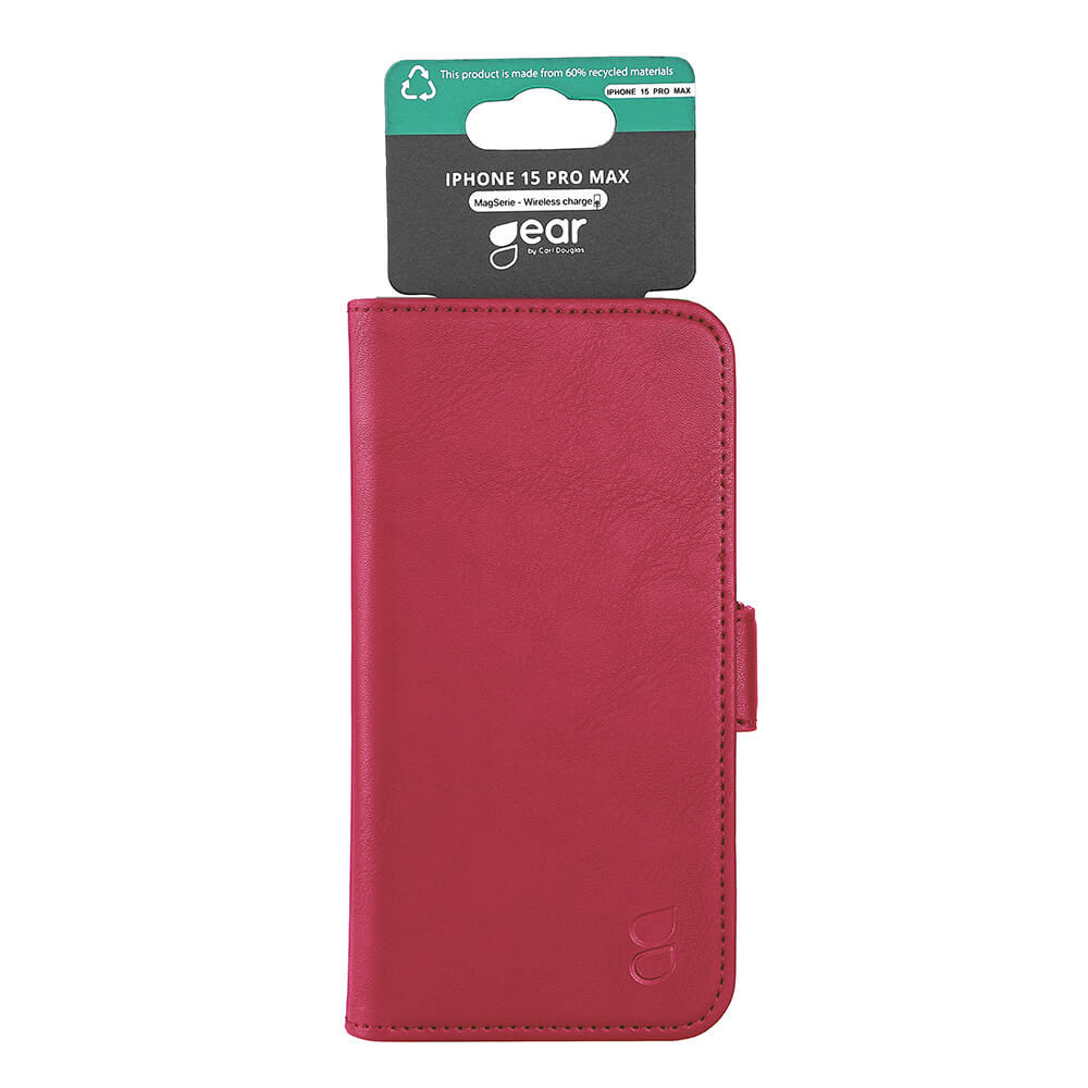 GEAR Classic 3 card Recycled MagSerie iPhone 15 Pro Max Deep Red
