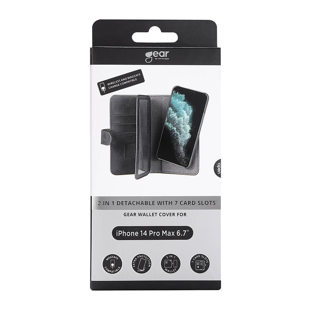 GEAR 2in1 Wallet 7 card MagSeries iPhone 14 Pro Max 6,7" Black