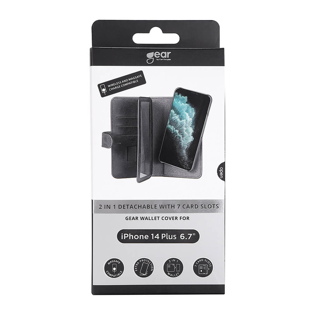 GEAR 2in1 Wallet 7 card MagSeries iPhone 14 Plus 6,7" Black