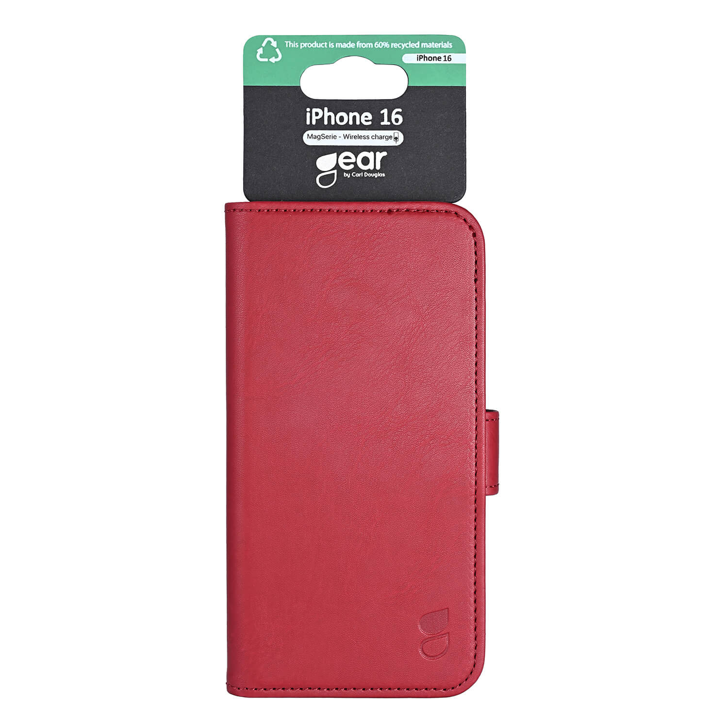 GEAR Classic 3 card Recycled MagSerie iPhone 16 Deep Red