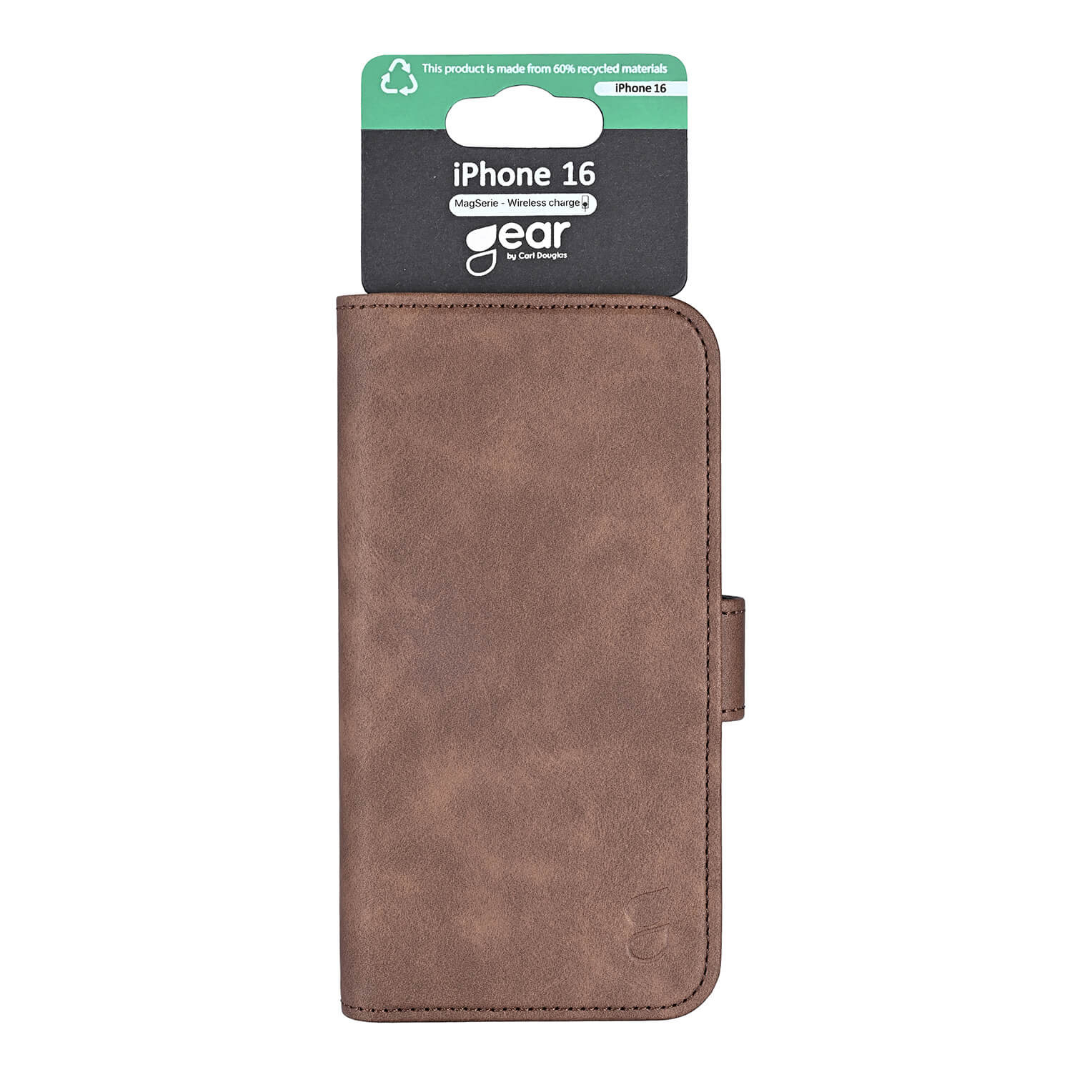 GEAR Classic 3 card Recycled MagSerie iPhone 16 Brown