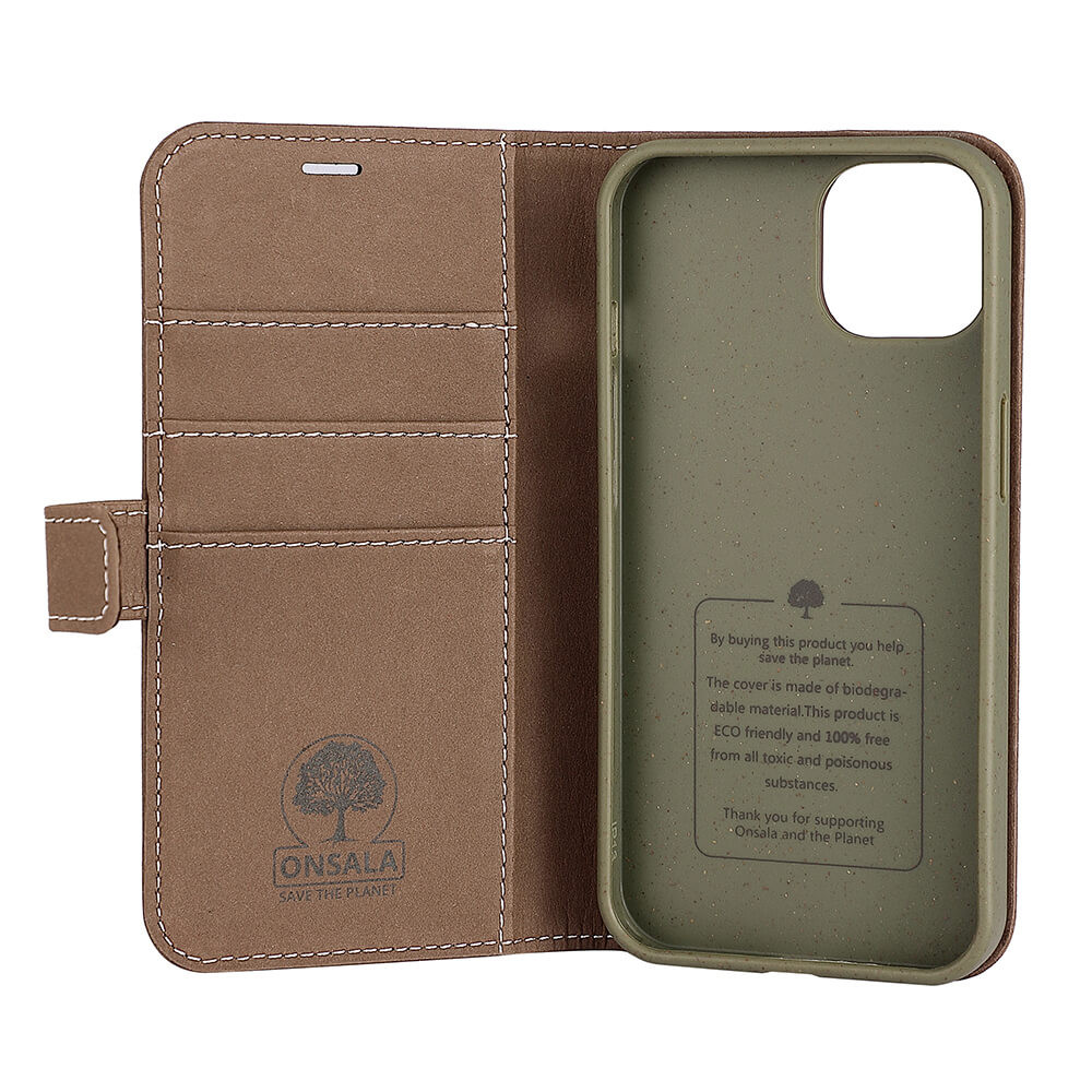 ONSALA ECO Lommebokveske Brun iPhone 13