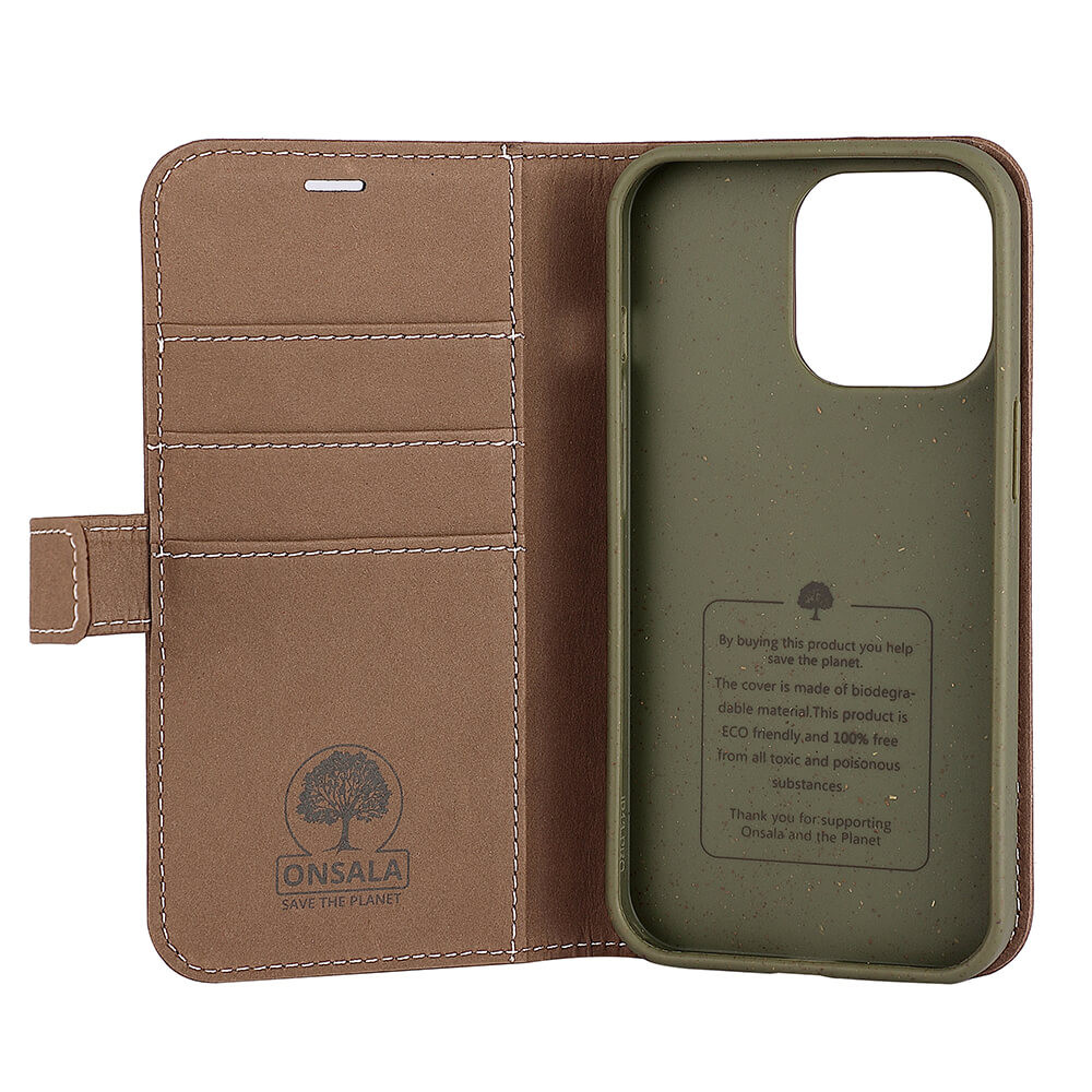 ONSALA ECO Lommebokveske Brun iPhone 13 Pro