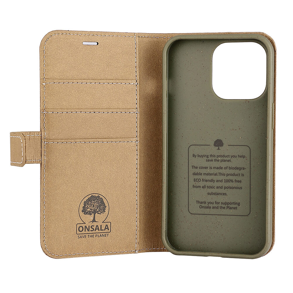 ONSALA ECO Lommebokveske Sand iPhone 13 Pro
