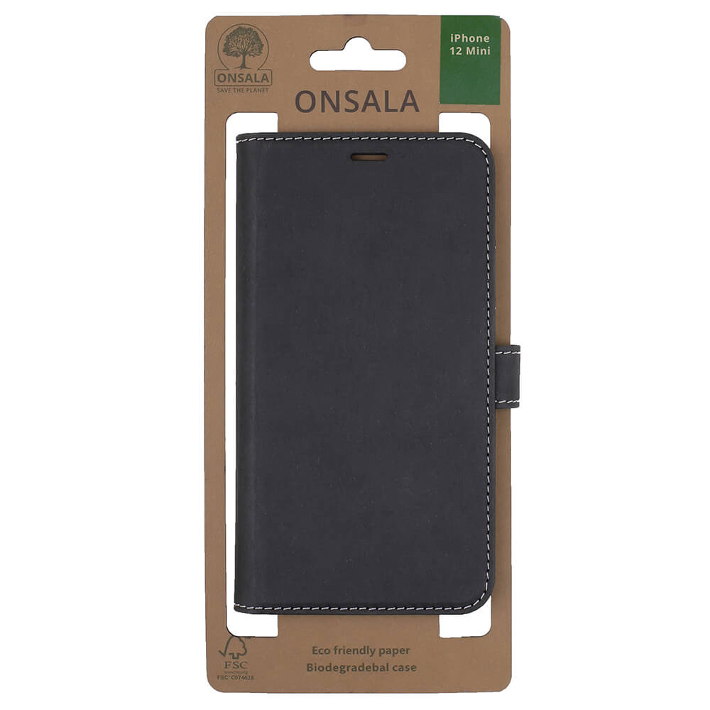 ONSALA ECO Lommebokveske Svart iPhone 12 Mini