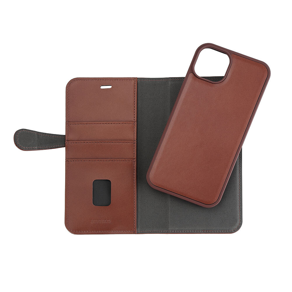BUFFALO 2in1 Leather 3 card MagSeries iPhone 15 Plus Brown