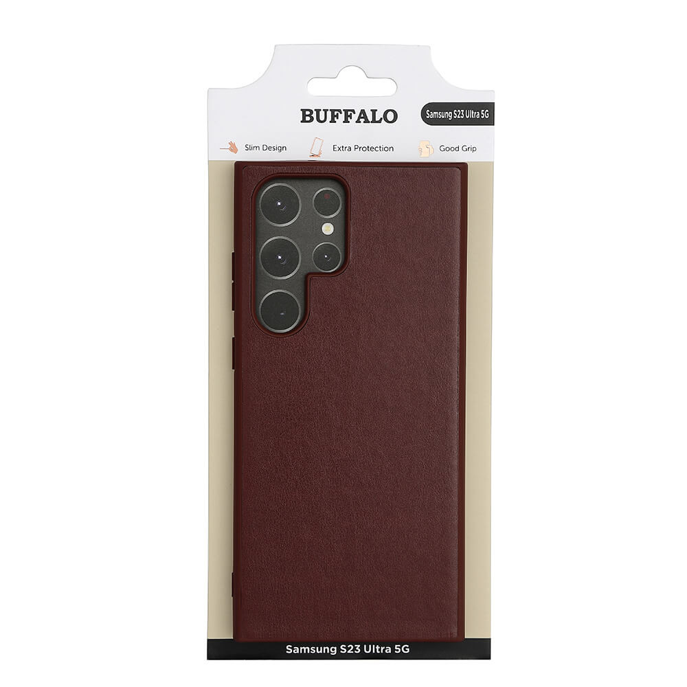 BUFFALO Back cover PU Samsung  S23 5G Ultra Brown