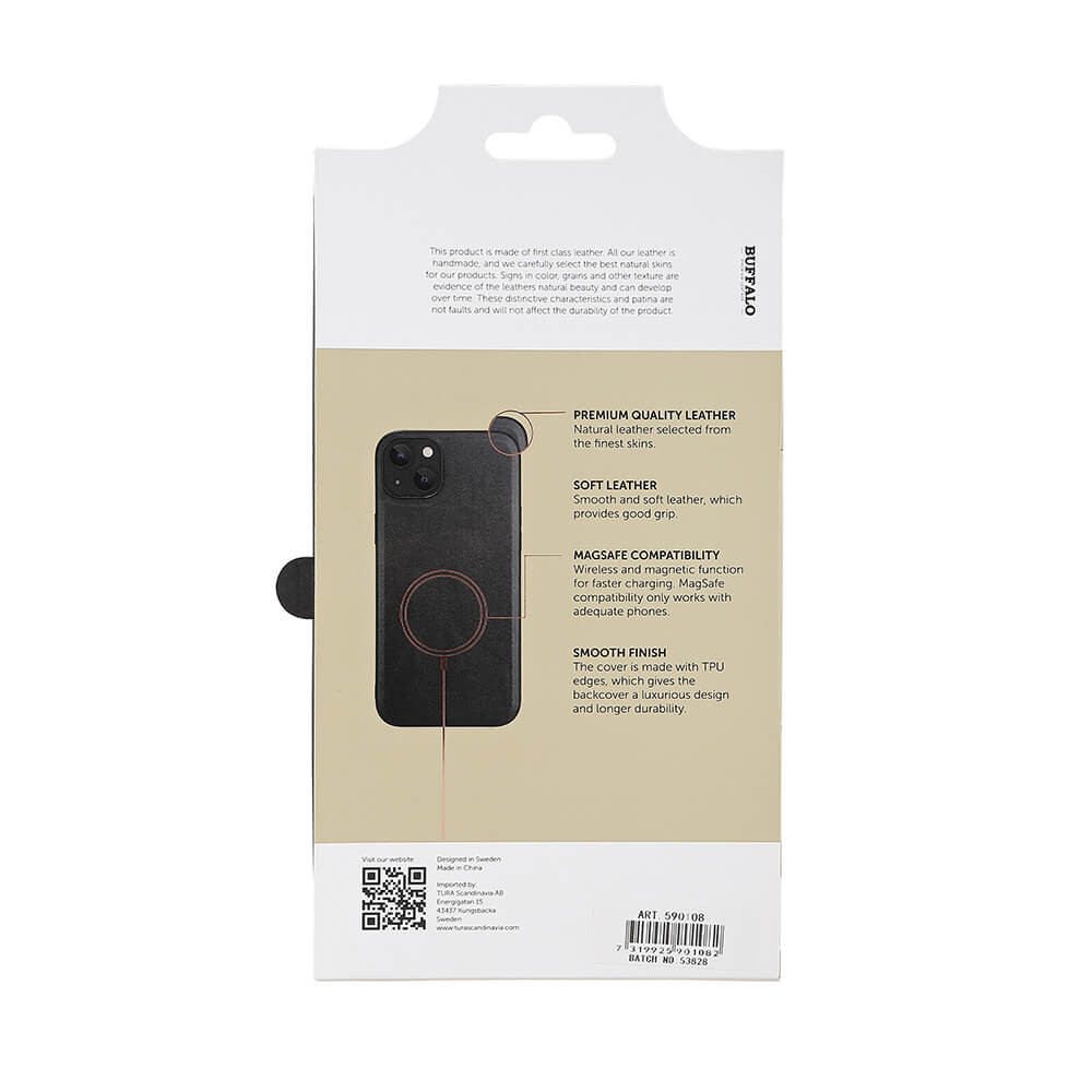 BUFFALO Backcover Leather MagSeries iPhone 15 Plus Black