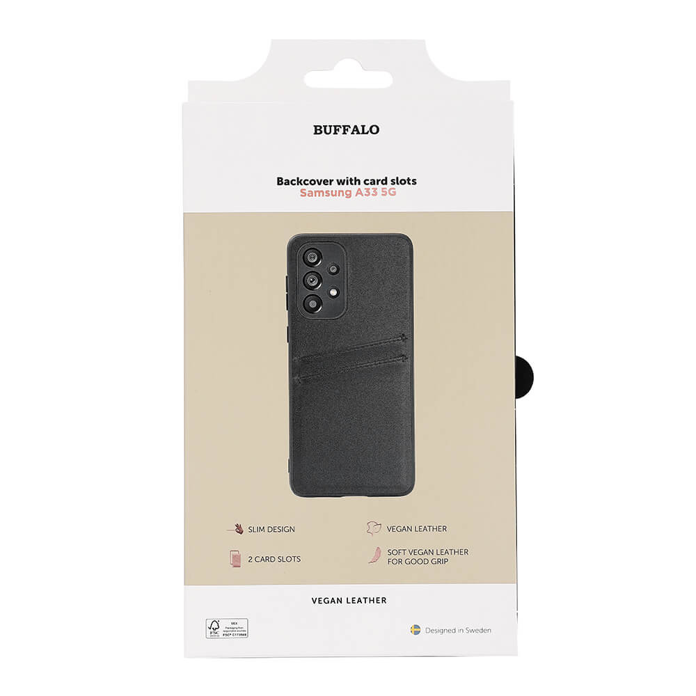BUFFALO Back cover PU 2 card Samsung A33 5G Black