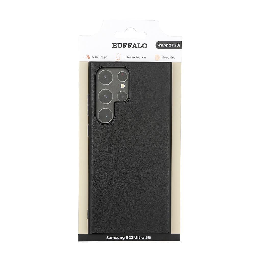 BUFFALO Back cover PU Samsung  S23 5G Ultra Black