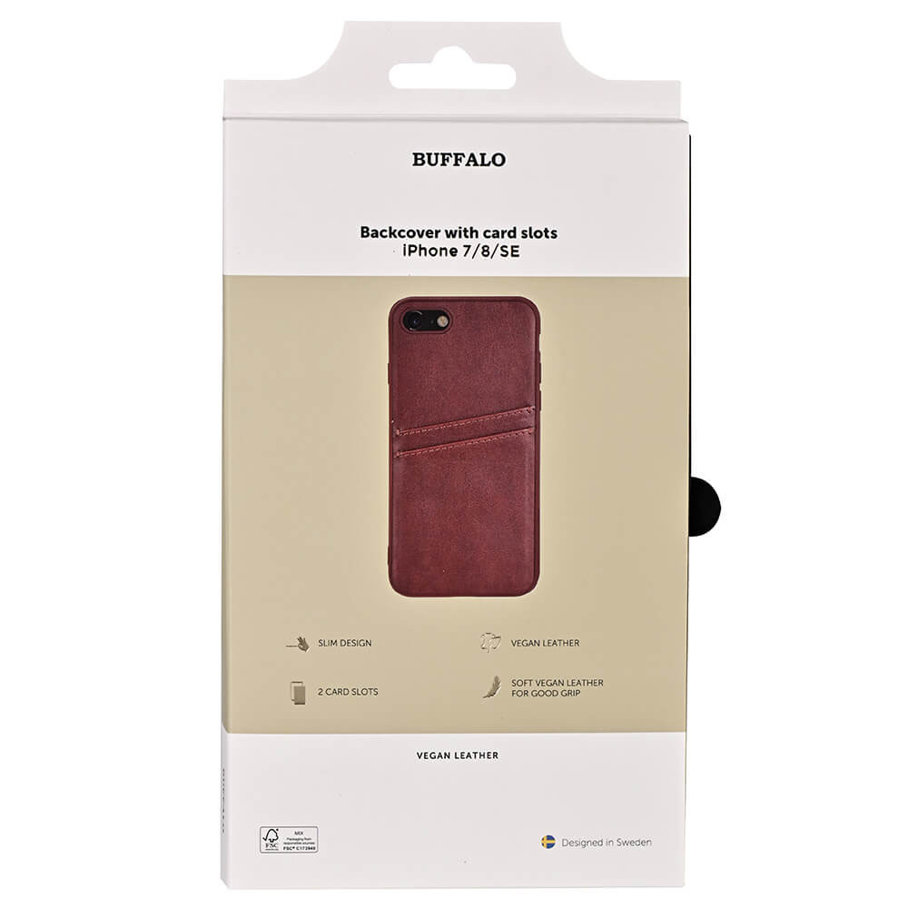 BUFFALO Back cover PU 2 card iPhone 7 / 8 / SE Brown