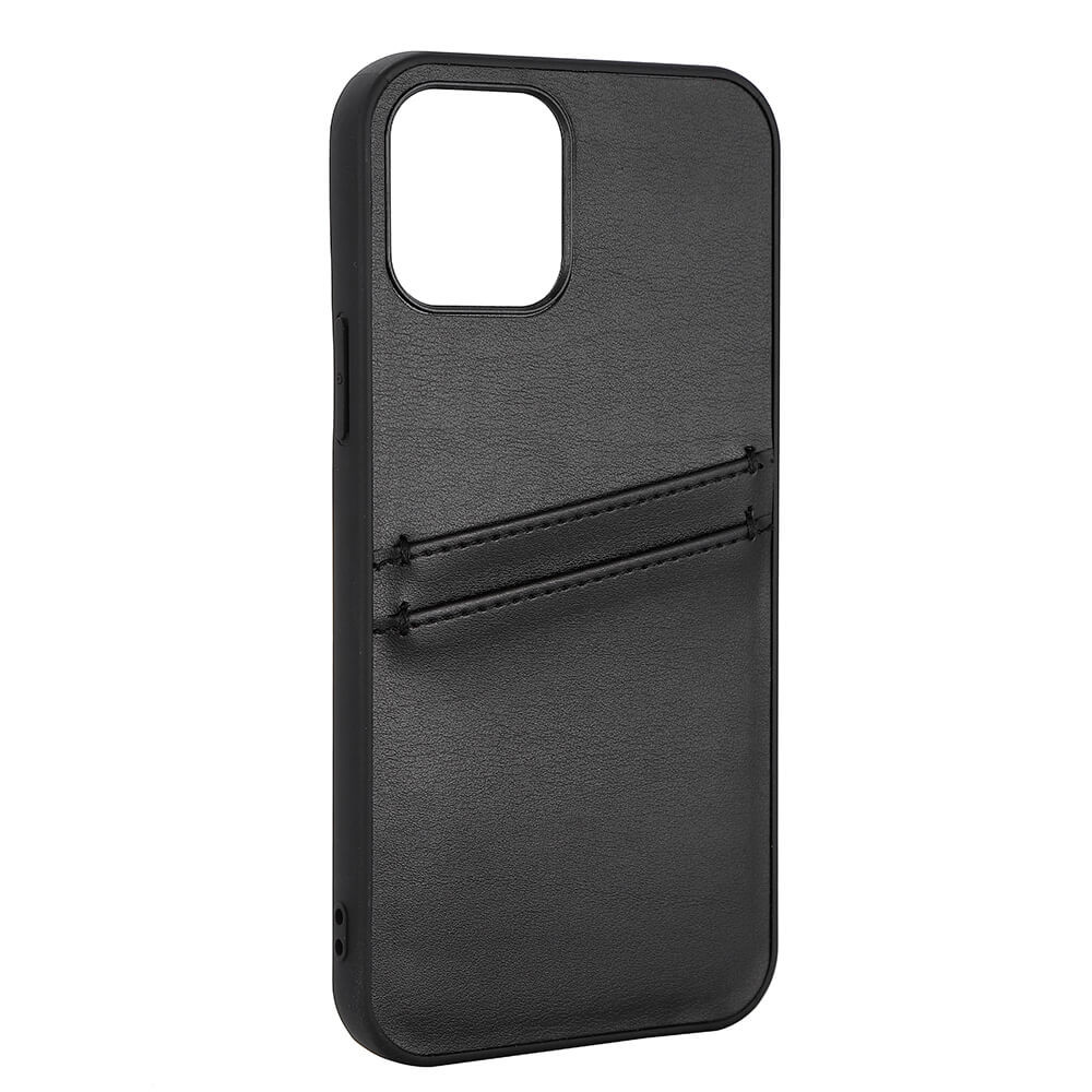 BUFFALO Back cover PU 2 card iPhone 12/12 Pro Black