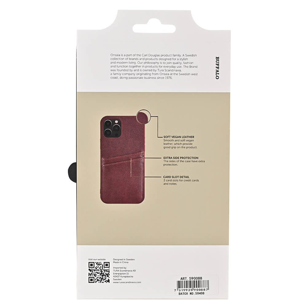 BUFFALO Back cover PU 2 card iPhone 12/12 Pro Brown