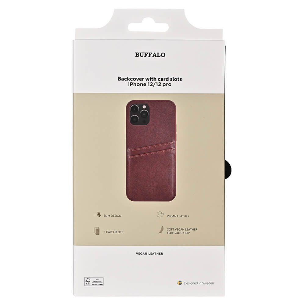 BUFFALO Back cover PU 2 card iPhone 12/12 Pro Brown