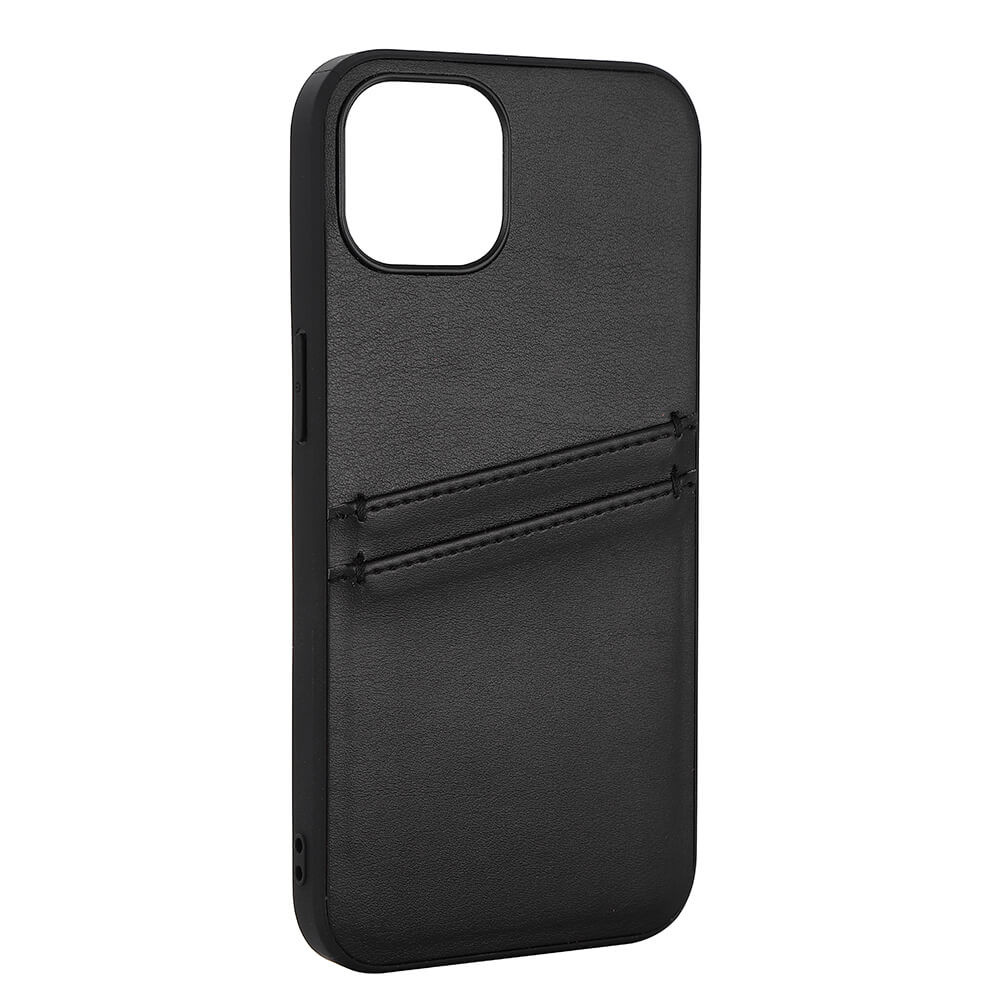 BUFFALO Back cover PU 2 card iPhone 13 Black