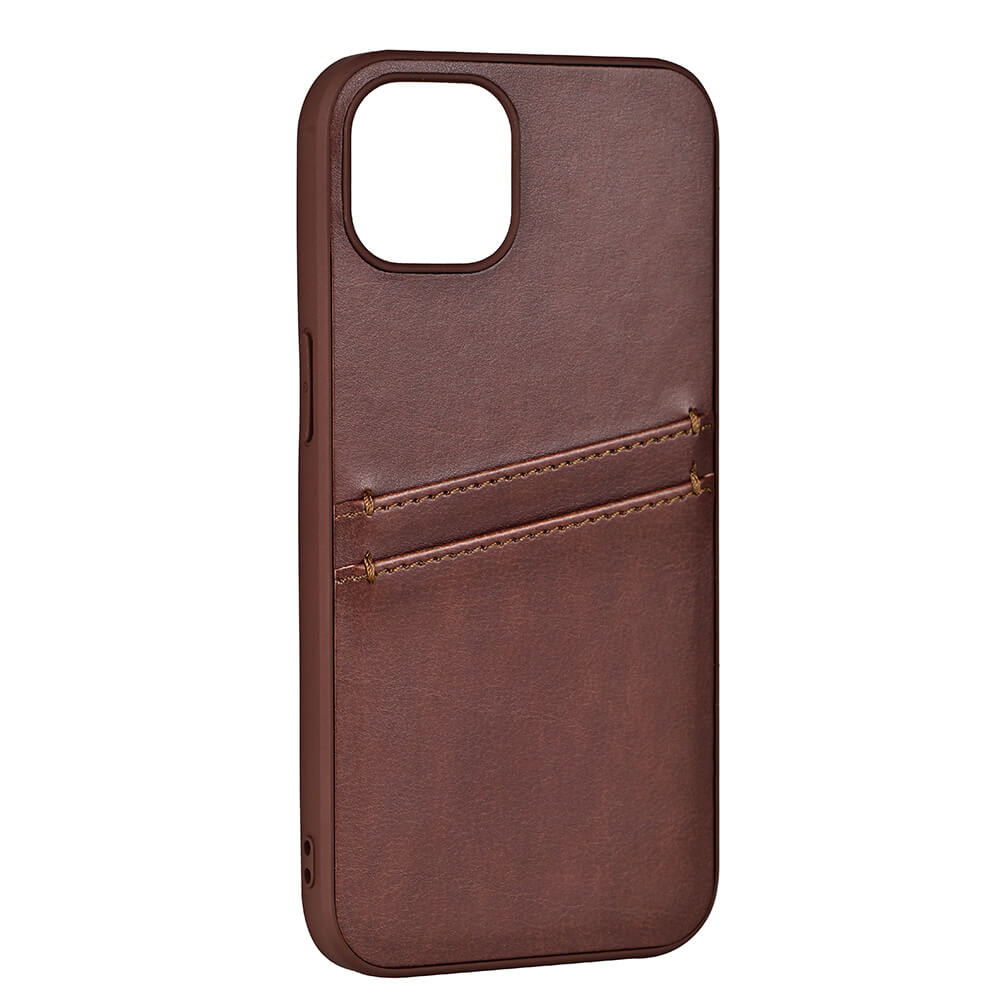 BUFFALO Back cover PU 2 card iPhone 13 Brown