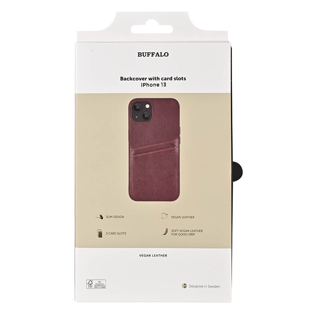 BUFFALO Back cover PU 2 card iPhone 13 Brown