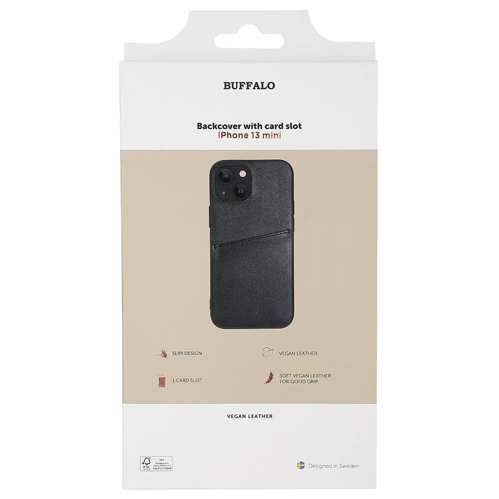 BUFFALO Back cover PU 2 card iPhone 13 Mini Black
