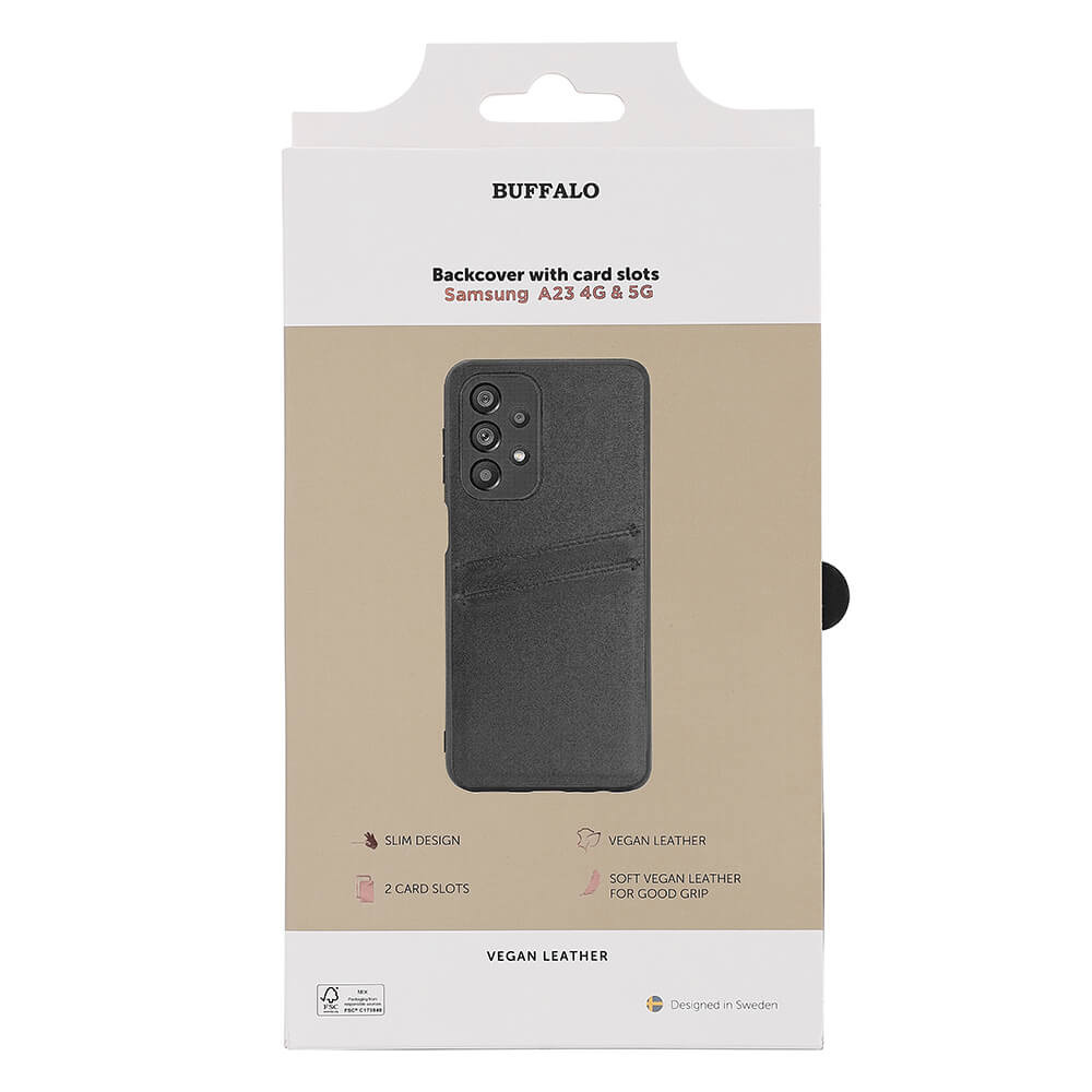 BUFFALO Back cover PU 2 card Samsung A23 5G Black