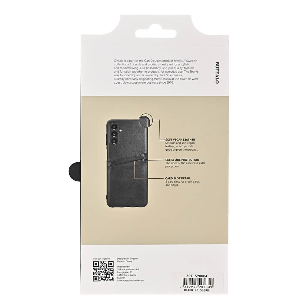 BUFFALO Back cover PU 2 card Samsung A13 5G / A04s Black