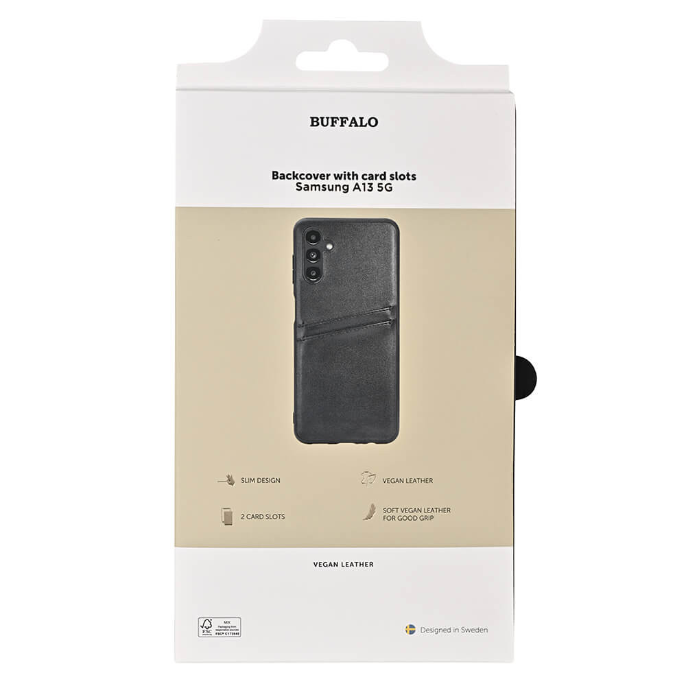 BUFFALO Back cover PU 2 card Samsung A13 5G / A04s Black