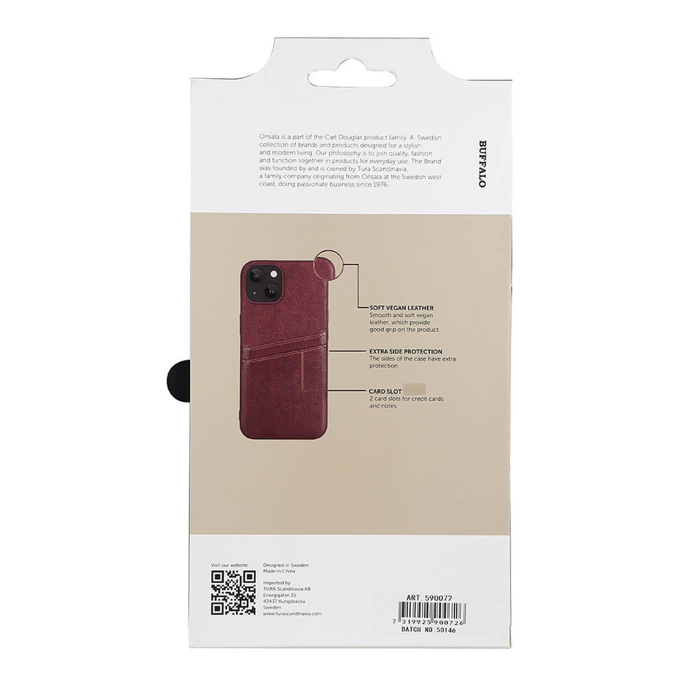 BUFFALO Back cover PU 2 card iPhone 13 / 14 6,1" Brown