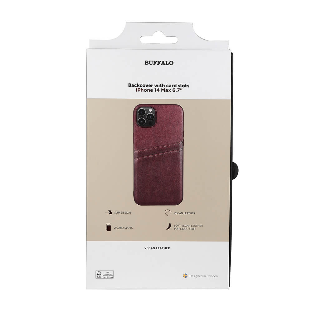 BUFFALO Back cover PU 2 card iPhone 14 Plus 6,7" Brown