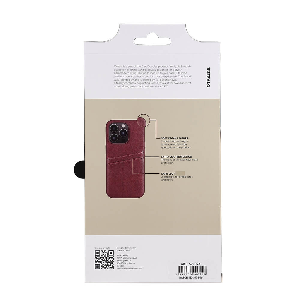 BUFFALO Back cover PU 2 card iPhone 14 Pro 6,1" Brown