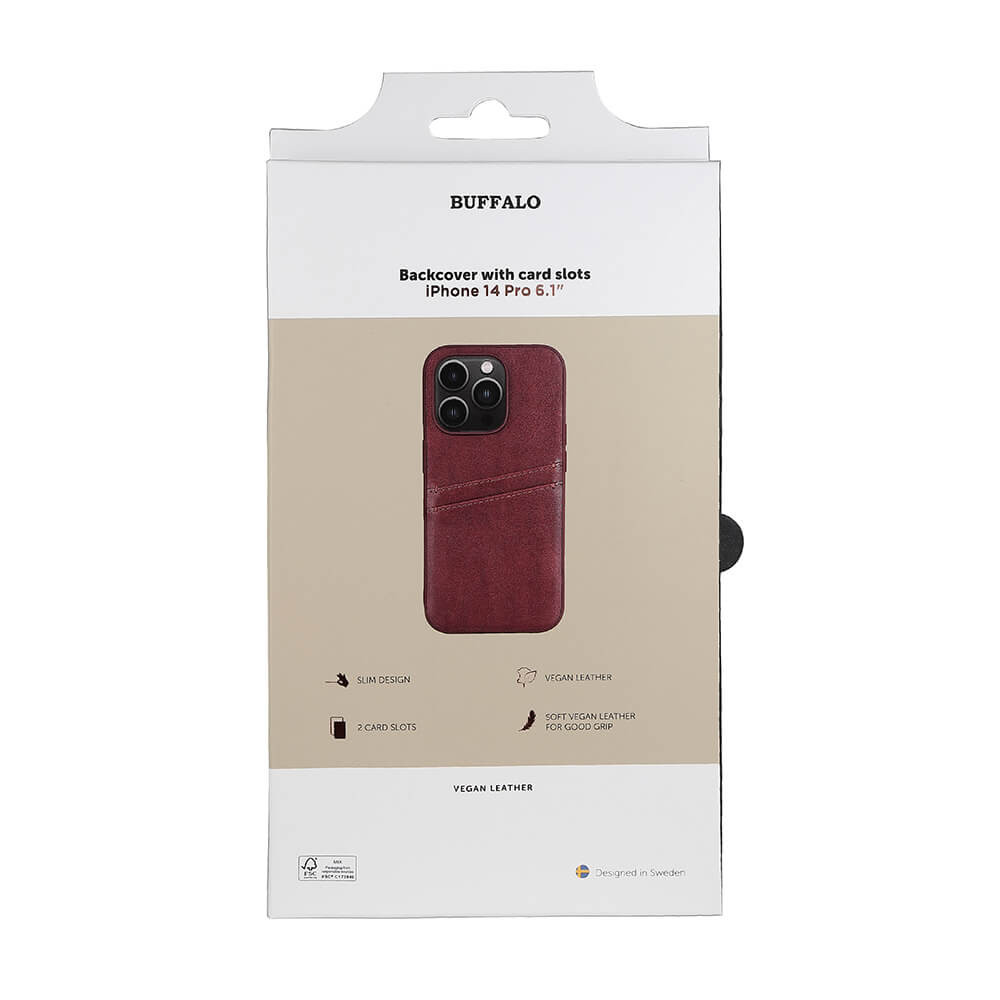 BUFFALO Back cover PU 2 card iPhone 14 Pro 6,1" Brown
