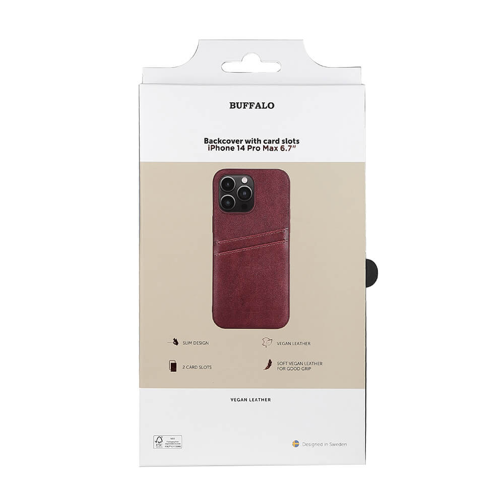 BUFFALO Back cover PU 2 card iPhone 14 Pro Max 6,7" Brown