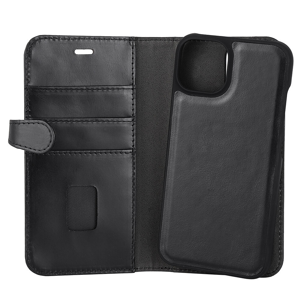 BUFFALO 2in1 Leather 3 card MagSeries iPhone 13/14/15 Black