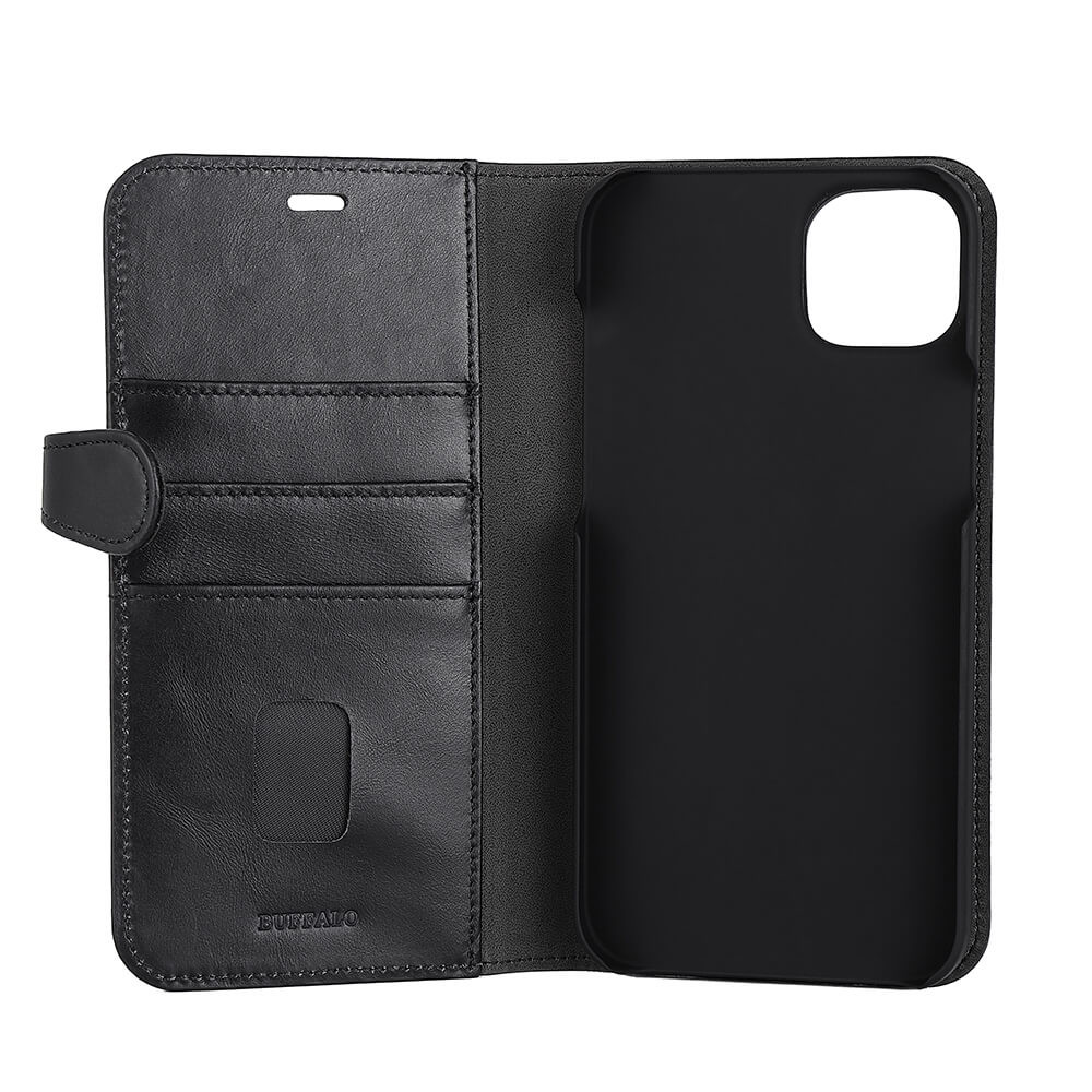 BUFFALO 2in1 Wallet Leather 3 card iPhone 14 Plus Black
