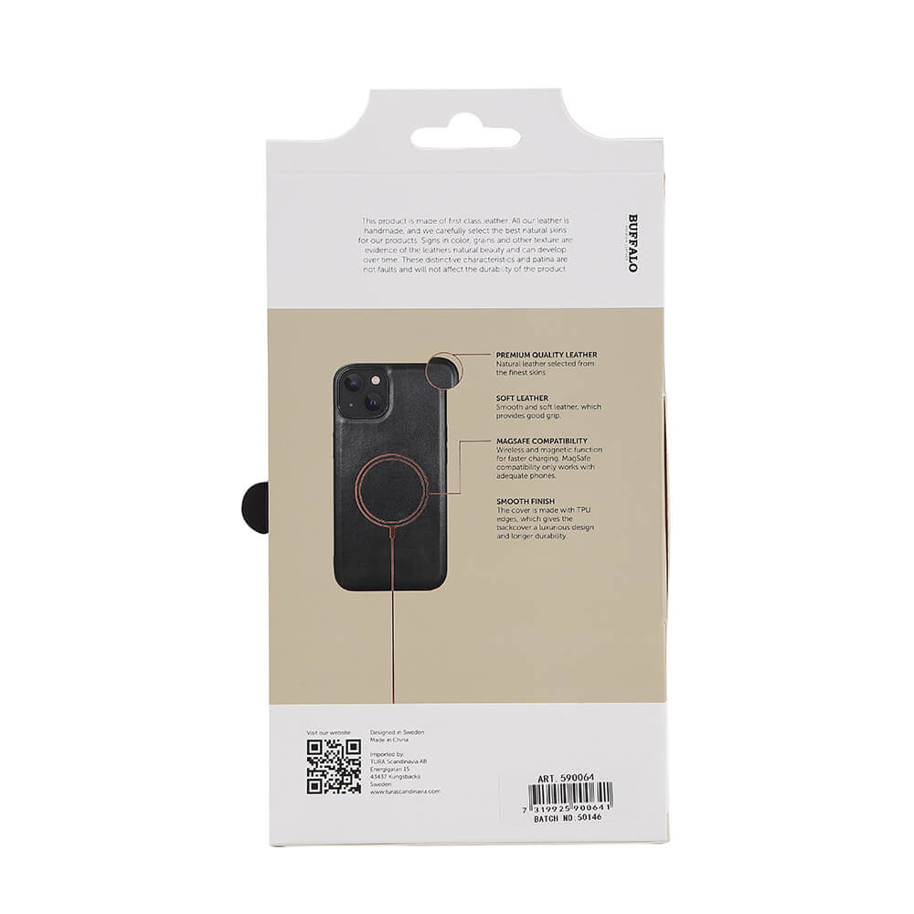 BUFFALO Backcover Leather MagSeries iPhone 13 / 14 Black