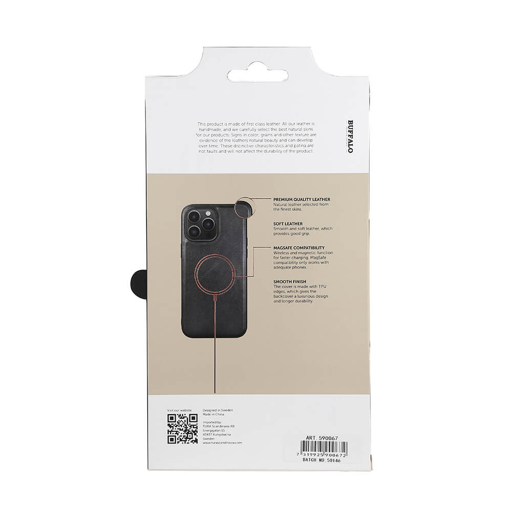 BUFFALO Backcover Leather MagSeries iPhone 14 Pro Max Black