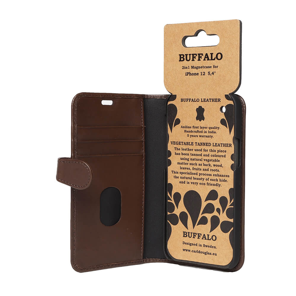 BUFFALO 2in1 Wallet Leather 3 card iPhone 12  Mini Brown
