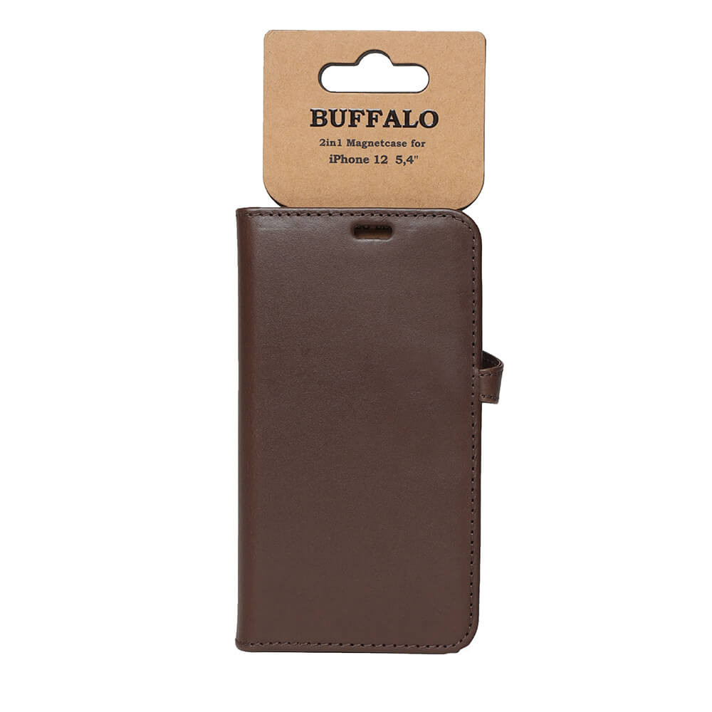 BUFFALO 2in1 Wallet Leather 3 card iPhone 12  Mini Brown