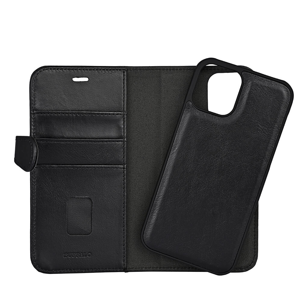 BUFFALO 2in1 Wallet Leather 3 card iPhone 12  / 12 Pro Black