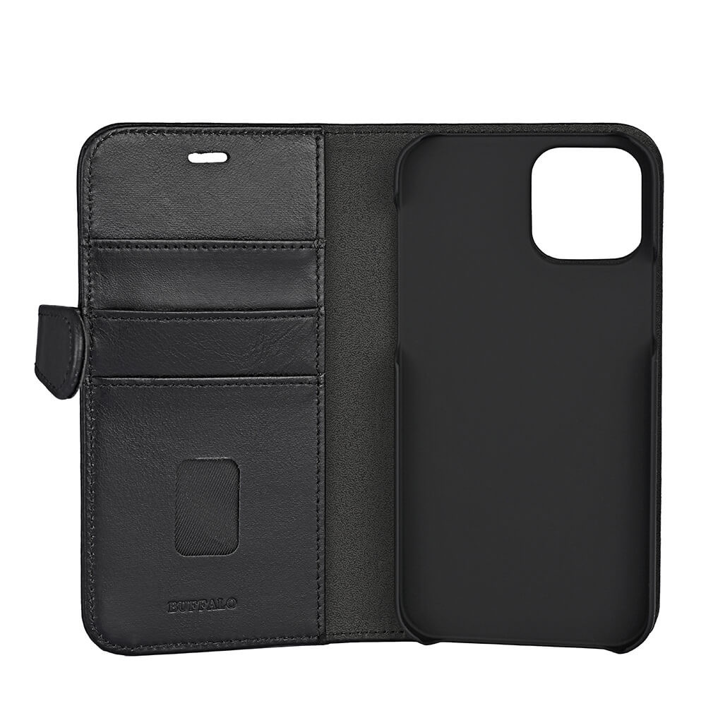 BUFFALO 2in1 Wallet Leather 3 card iPhone 12  / 12 Pro Black